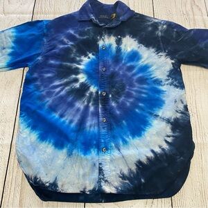 Polo Ralph Lauren Men's Blue Tie-Dye Button Down Shirt size 2